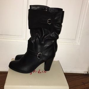 Sachi Block-Heel Mid-Shaft Boots